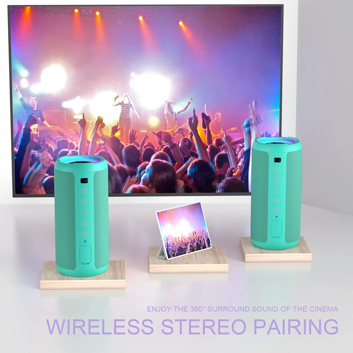 Ortizan X10 Portable Bluetooth Speaker, IPX7 Waterproof, Wireless, Teal