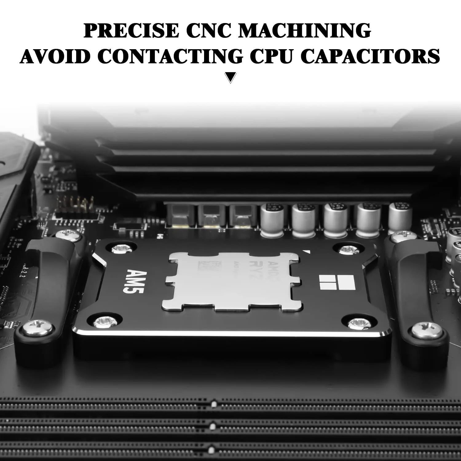 Thermalright ASF-Black AM5 CPU Holder, Corrective Anti-Bending Fixing Frame, Full-Fit Fixed Non-Marking Mounter, AM5 Anti-Bending Contact Frame, CPU Cooler Standard