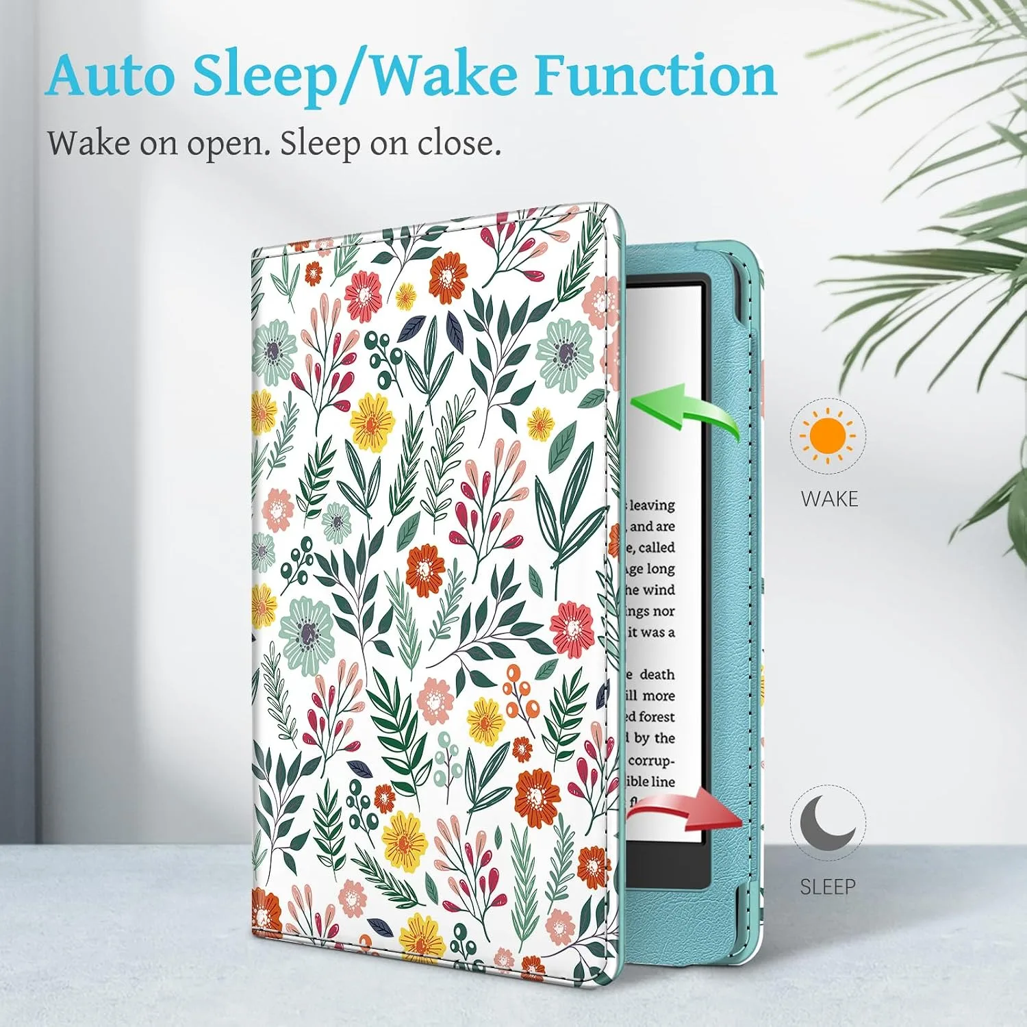 Fintie Stand Case for 6" Kindle 11th Generation 2024/2022, Spring Bloom