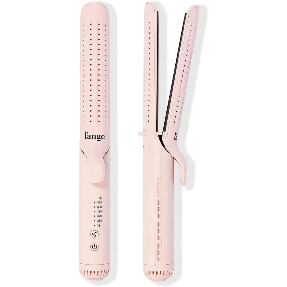 L'ANGE HAIR Le Duo Grande 360° Airflow Styler | Curl & Straighten with One Tool | 5.3" Snag-Free Titanium Plates | Cooling Air Vents to Set Curls | Adjustable Temp & Auto Shut-Off | Blush