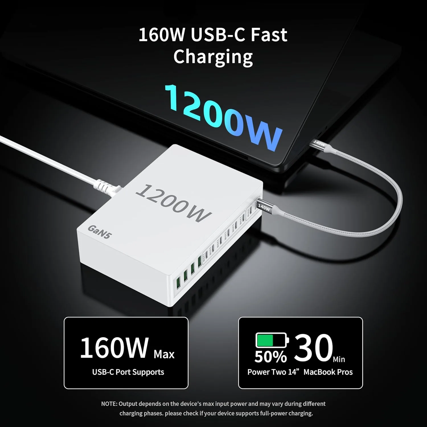 1200W USB C Charger Block.Fast MacBook Pro Charger Charging Station 12 Port 140W PD PPS AVS HUB for All iPhone 17 Pro Max/17 Air/16 SE/Samsung Galaxy 25/ MacBook Pro/Air/iPad Pro/240W Cable