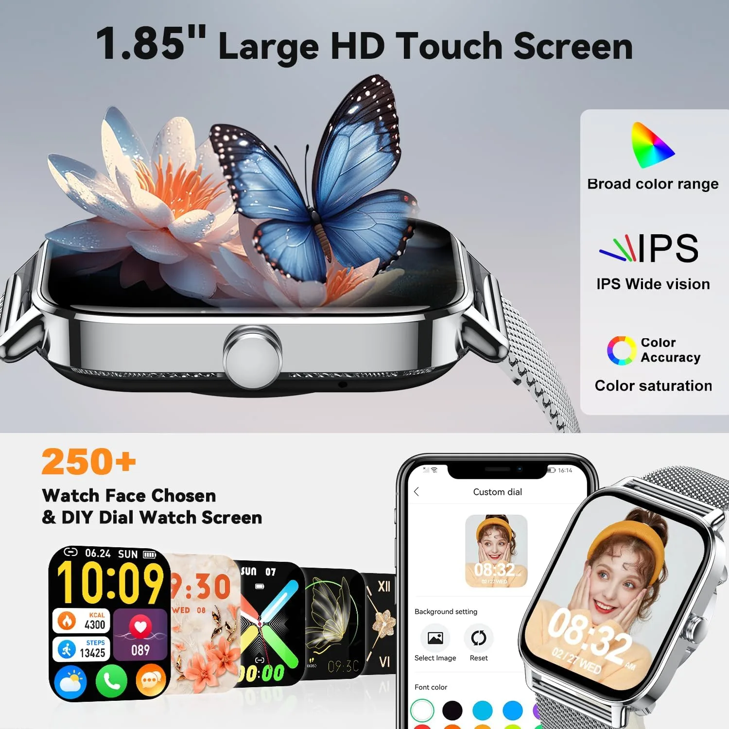 Smart Watch for Men Women Fitness Tracker: Make Answer Call Digital Mens Watches Waterproof Running Pedometer Smartwatch for Android Phone iPhone Samsung Compatible Sleep SpO2 Heart Rate Monitor Step