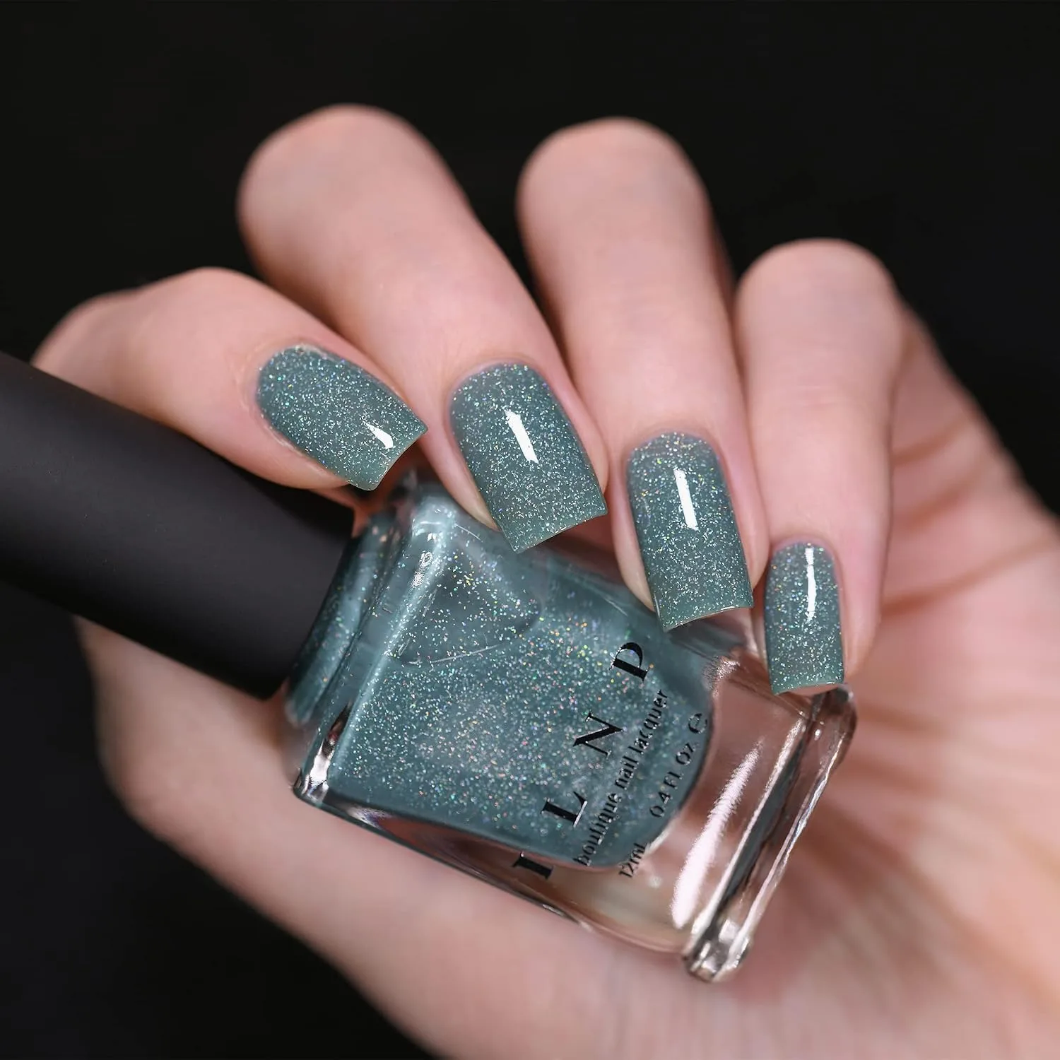 ILNP Aspen - Muted Turquoise Blue Holographic Jelly Nail Polish