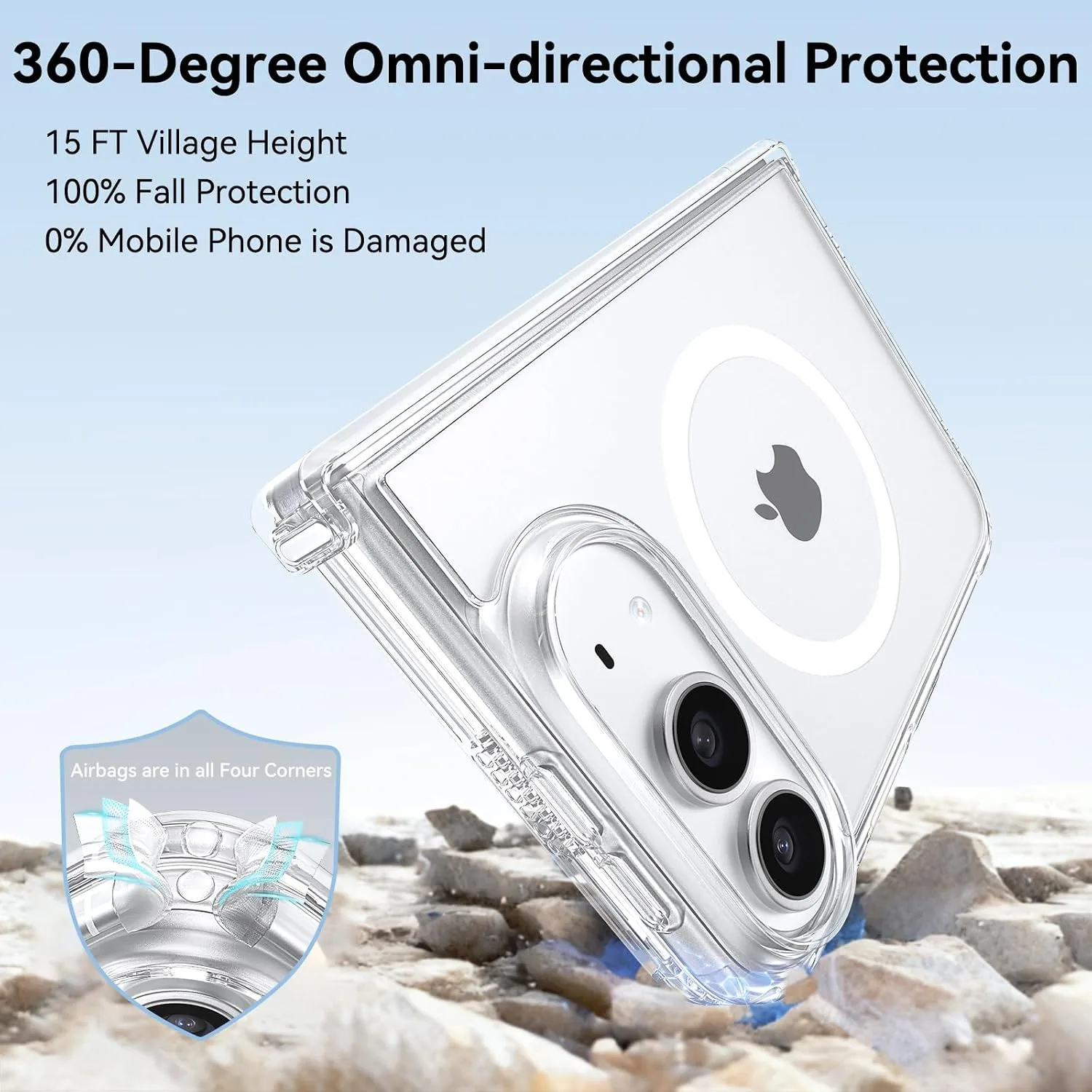 YINLAI Case for iPhone Duo 7.6-Inch,Compatible with Magsafe,Crystal Clear
