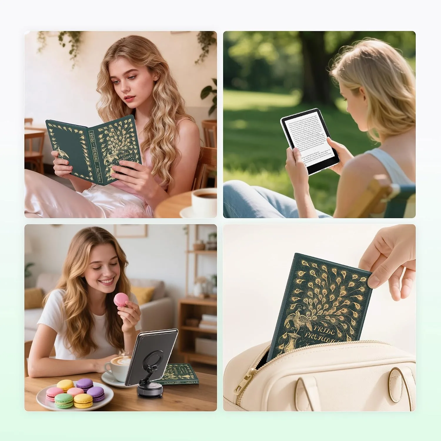 Magnetic Book Cover Case for 7'' Kindle Paperwhite & Colorsoft