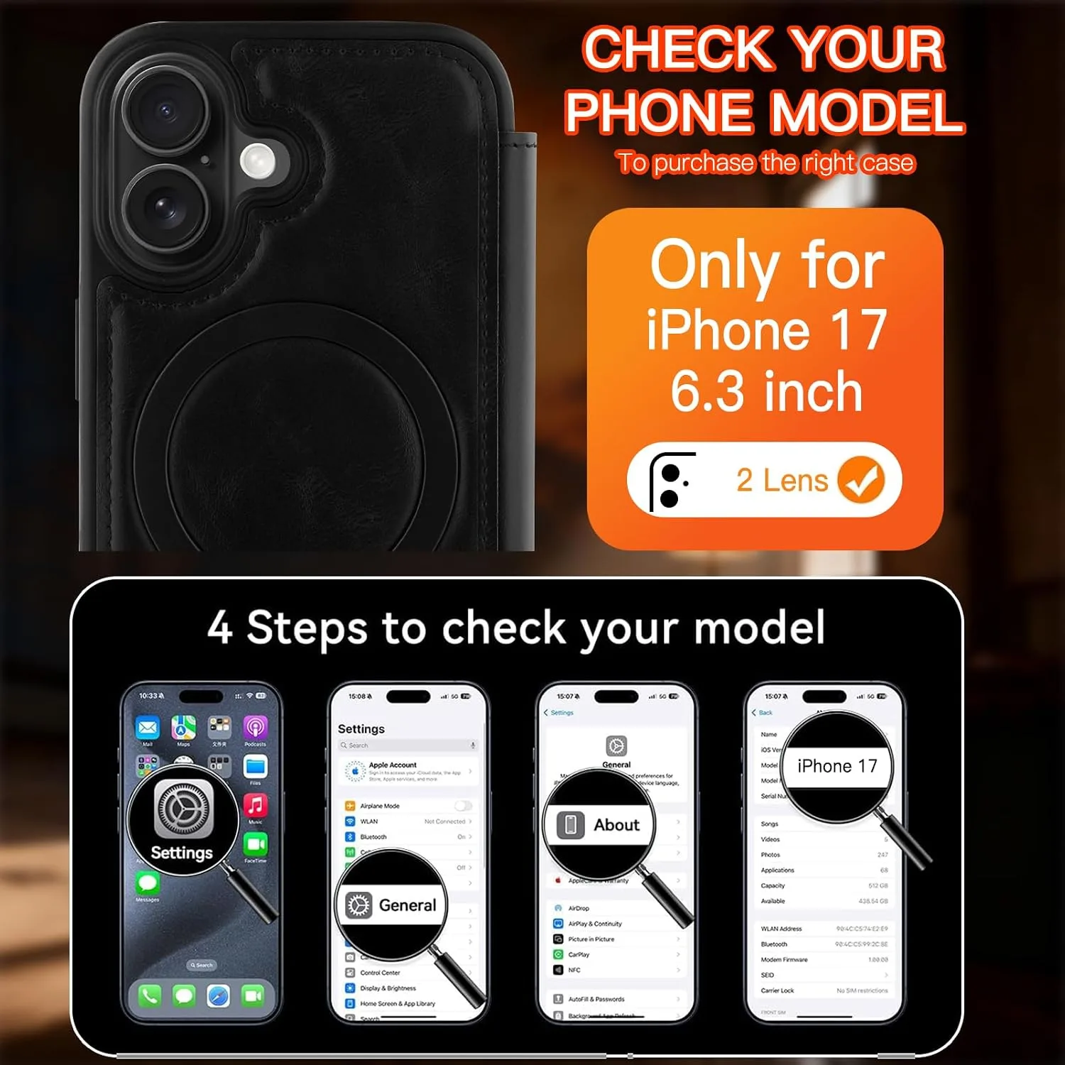 Wallet Phone Case Crafted for iPhone 17 Black