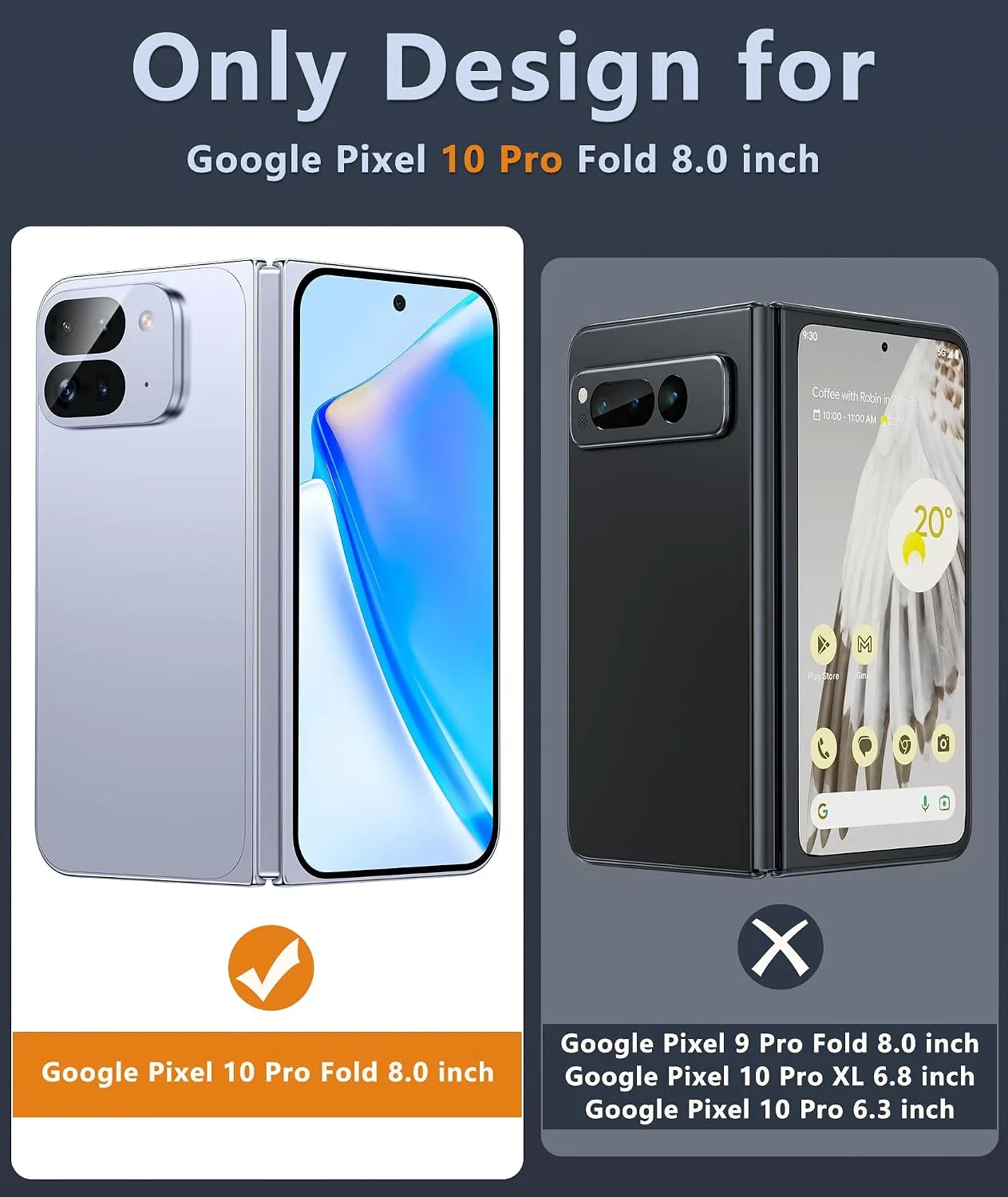 FNTCASE for Google Pixel 10 Pro Fold Case, Fit for Magsafe, Blue