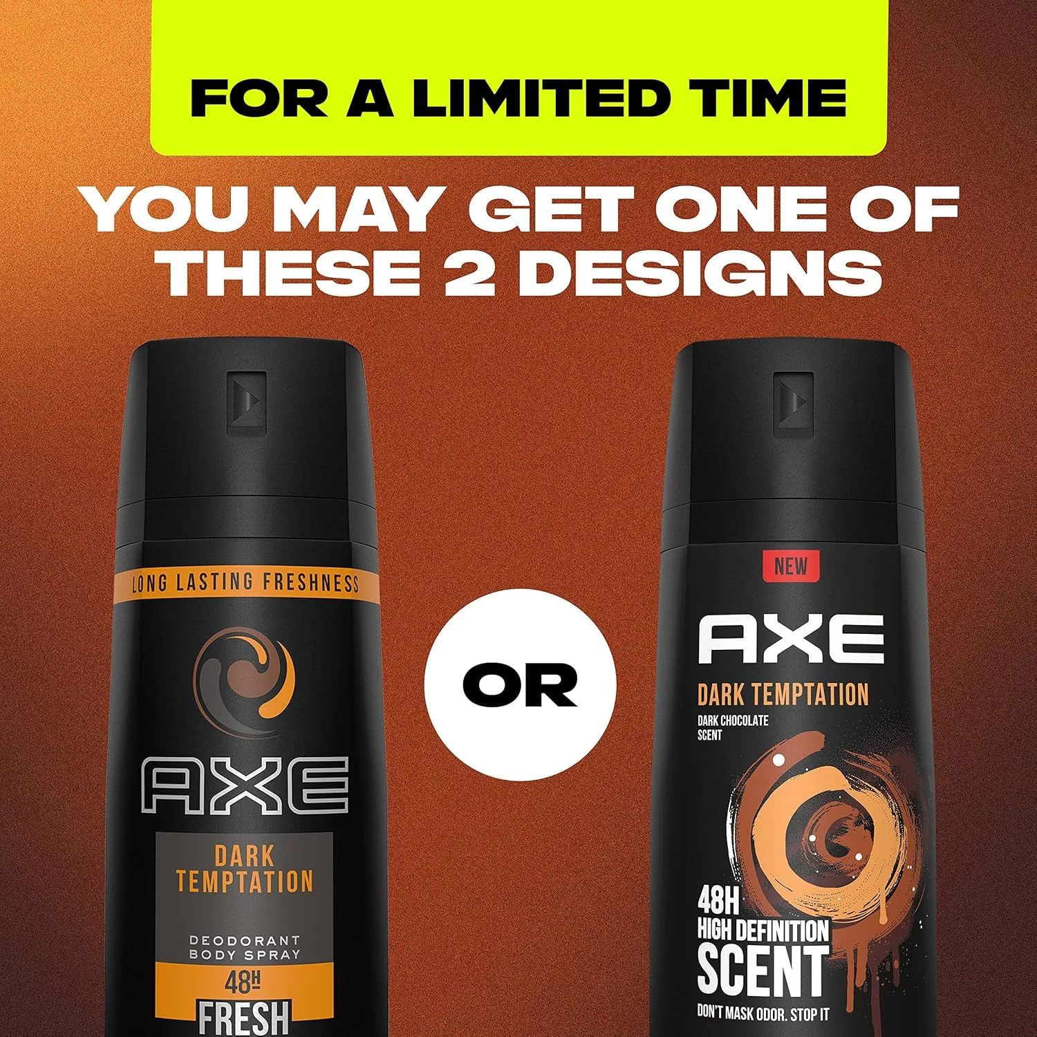 AXE Body Spray for Men, Dark Temptation 4 oz, Twin Pack