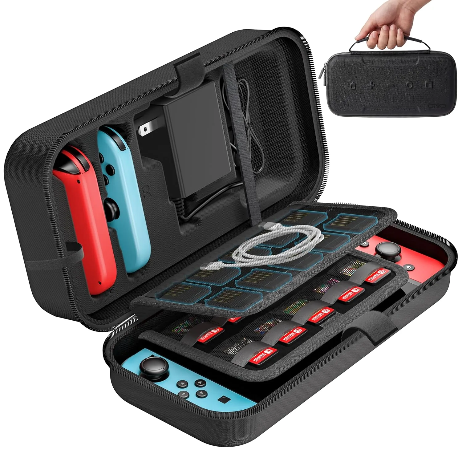 Estuche para Nintendo Switch Oivo compatible con Switch y OLED negro