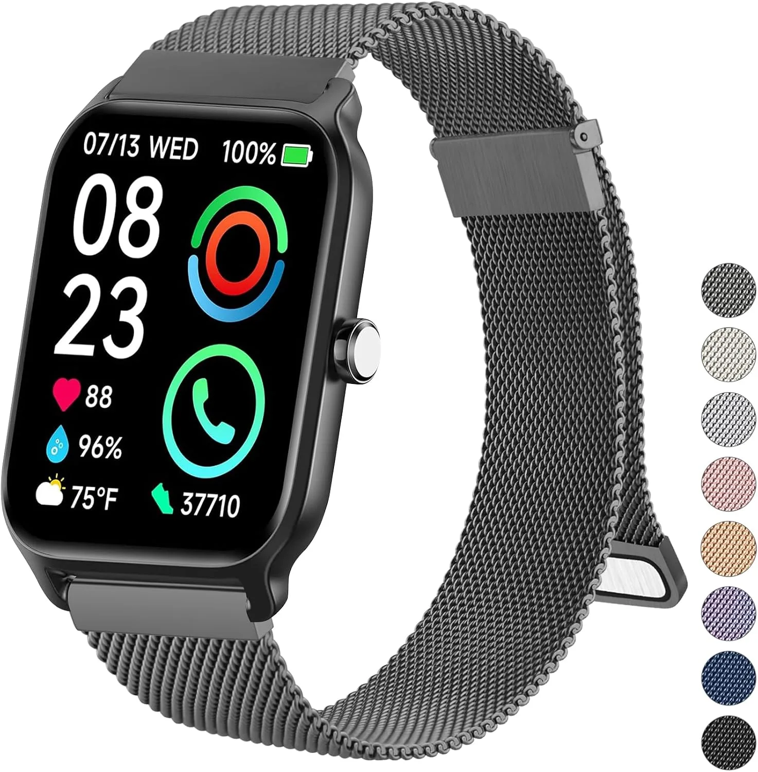 Metal Bands Compatible with IDW13,IDW16,IDW19 Smartwatch Bands, 22mm Stainless Steel Metal Replacement Strap for Fitpolo IDW13/Woneligo W13 Smartwatch Bands,ENOMIR/TOOBUR/MILOUZ/Gydom/Faweio/Veryfit IDW19 Smartwatch Bands