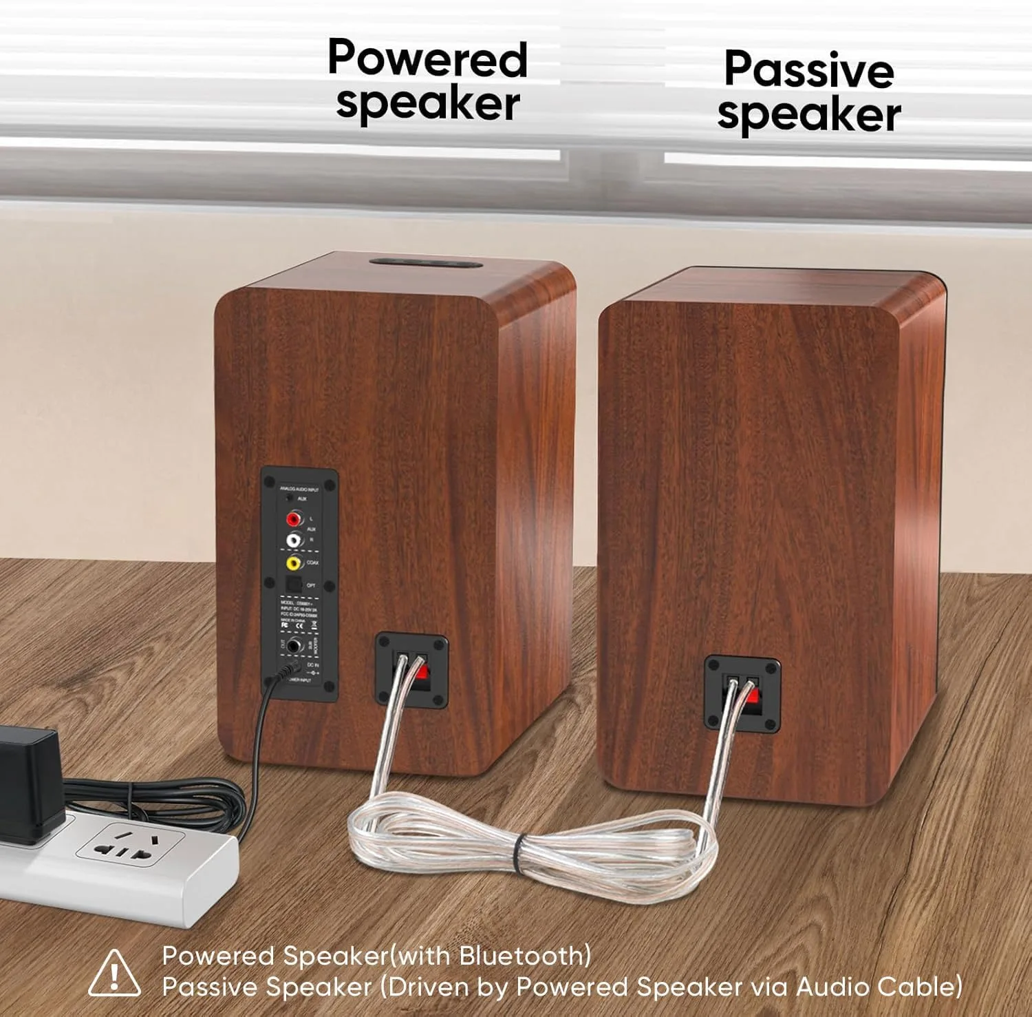Saiyin Powered Bluetooth Bookshelf Speakers