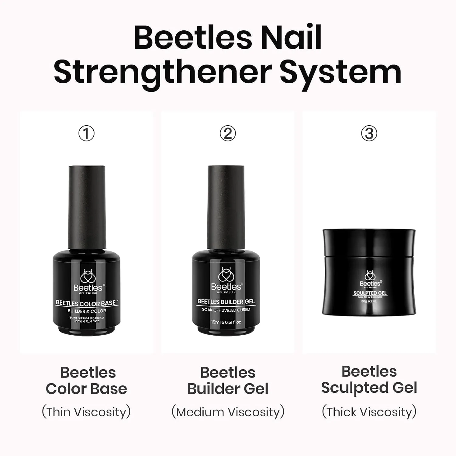 Beetles Hard Gel, Ivory Veil 1 oz 9 in 1 Jelly White Builder Nails Gel