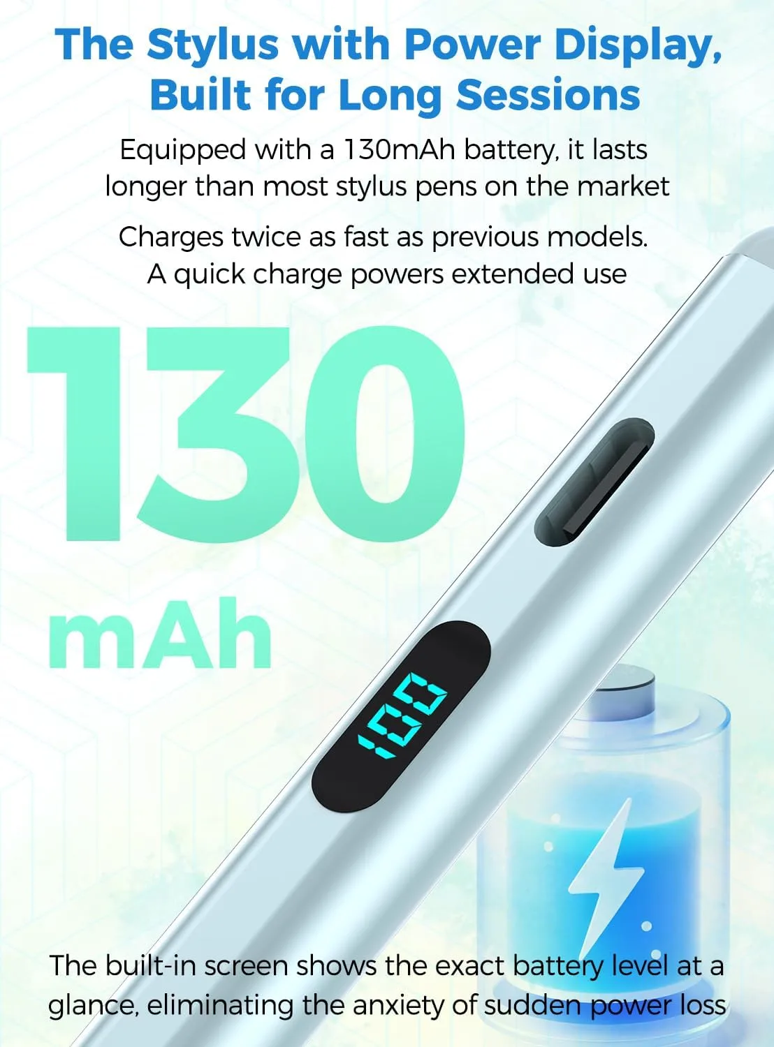 Stylus Pencil for iPad 2026-2018,Magnetic&Palm Rejection&Fast Charge-Blue