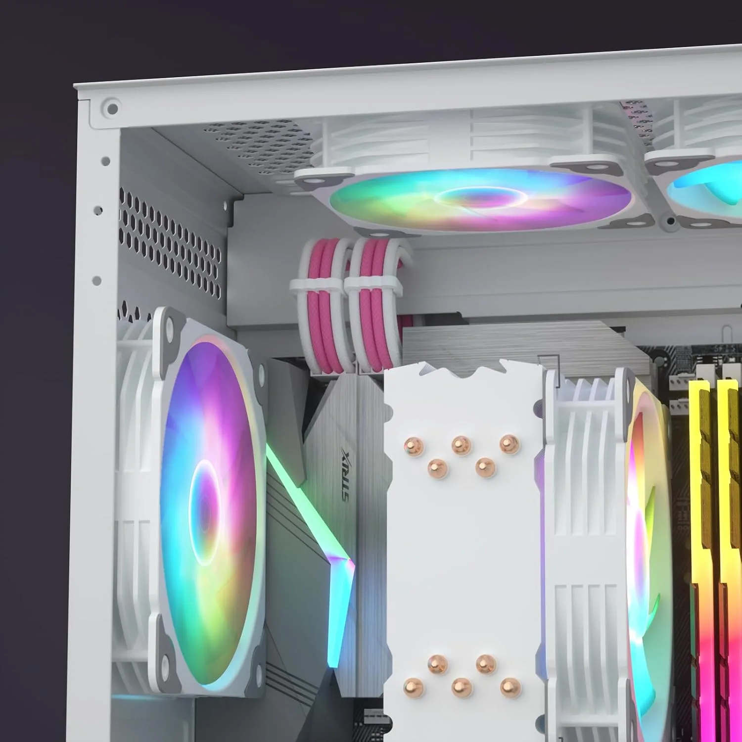 Sirlyr Pink/White 5PCS PSU Extesion Kit,24/8Pin,for Girl Pink Case