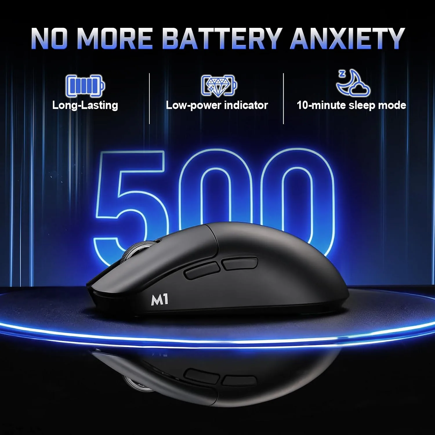 YUNZII M1 PAW3311 Sensor Wireless Gaming Mouse (Black)