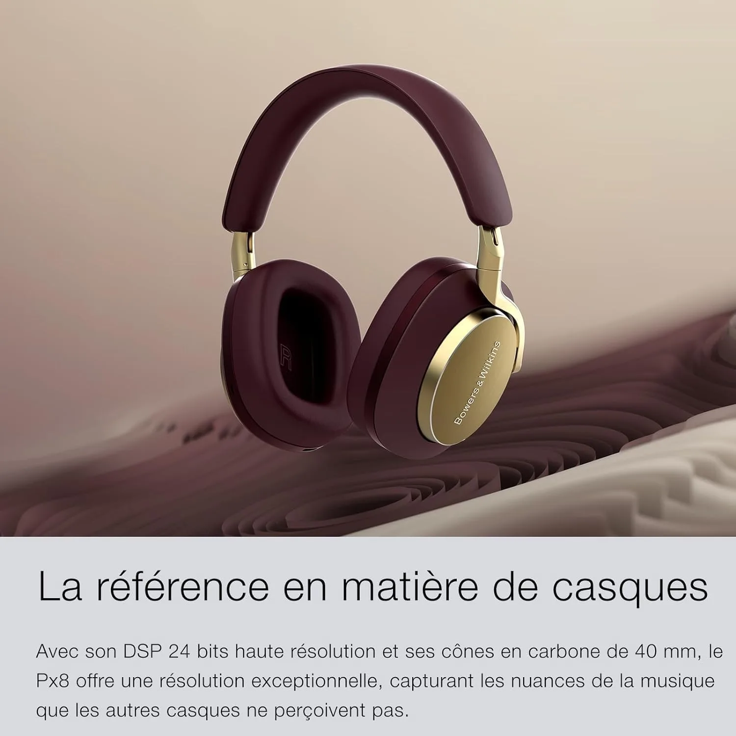 Bowers & Wilkins Px8 Over-Ear Wireless Headphones, Royal Burgundy