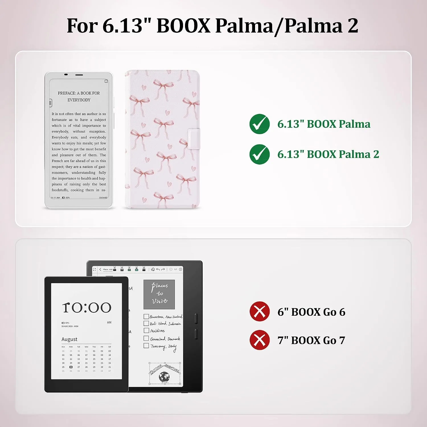 2in1 Case for Onyx BOOX Palma 2 Magnetic Detachable Folio Cover