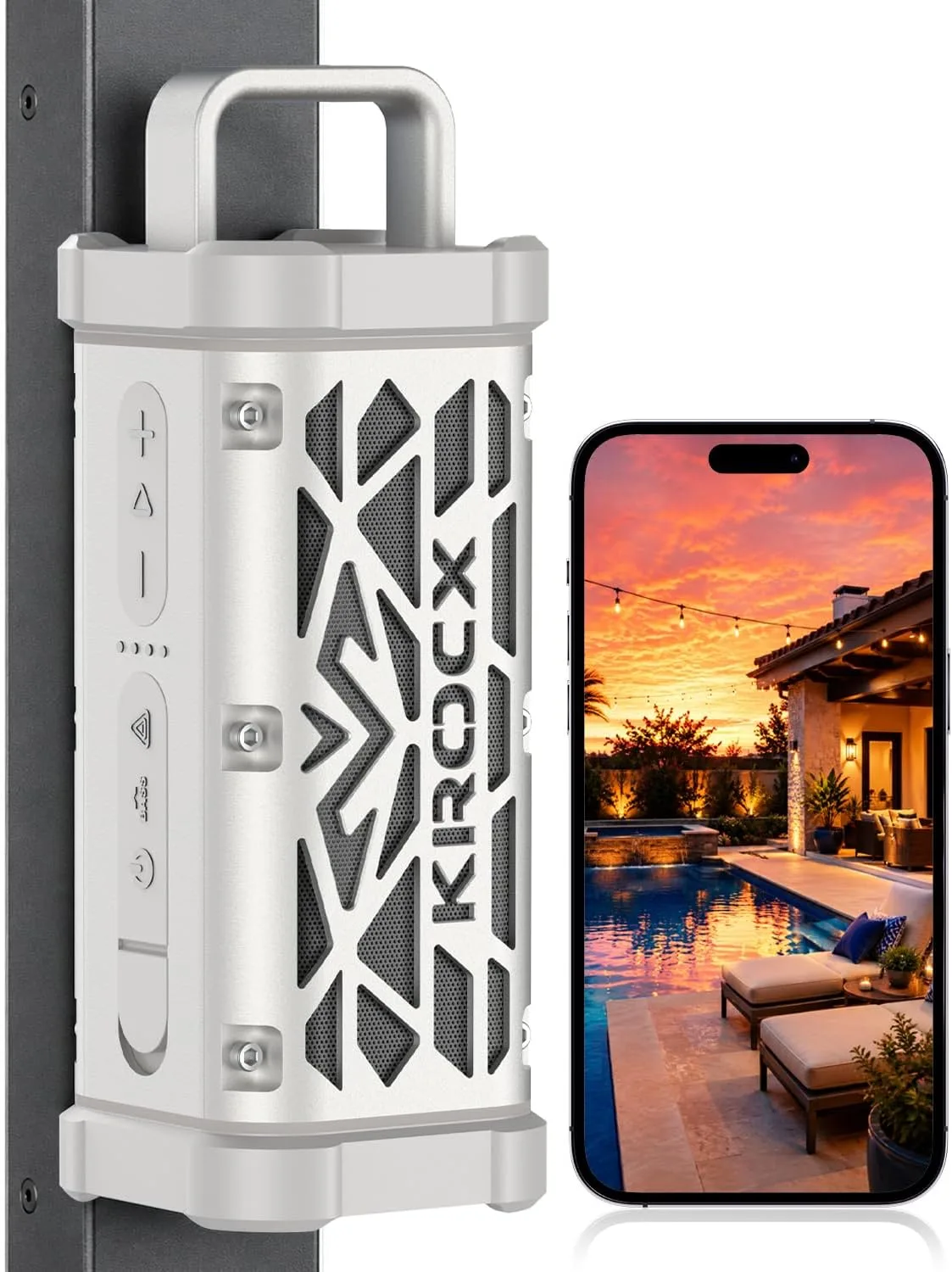 TRAVOR Magnetic Bluetooth Speaker for Patios. Outdoor Kitchen. Golf