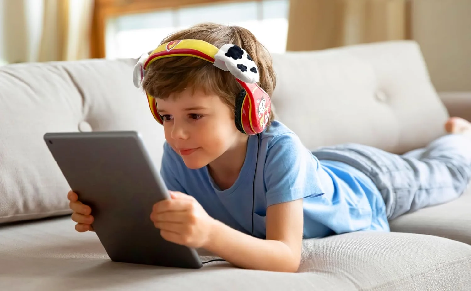 eKids Paw Patrol Marshall Kids Headphones, Wired Headphones Compatiable with 3.5mm Jack, Children's Earphones for School, Home, or Travel