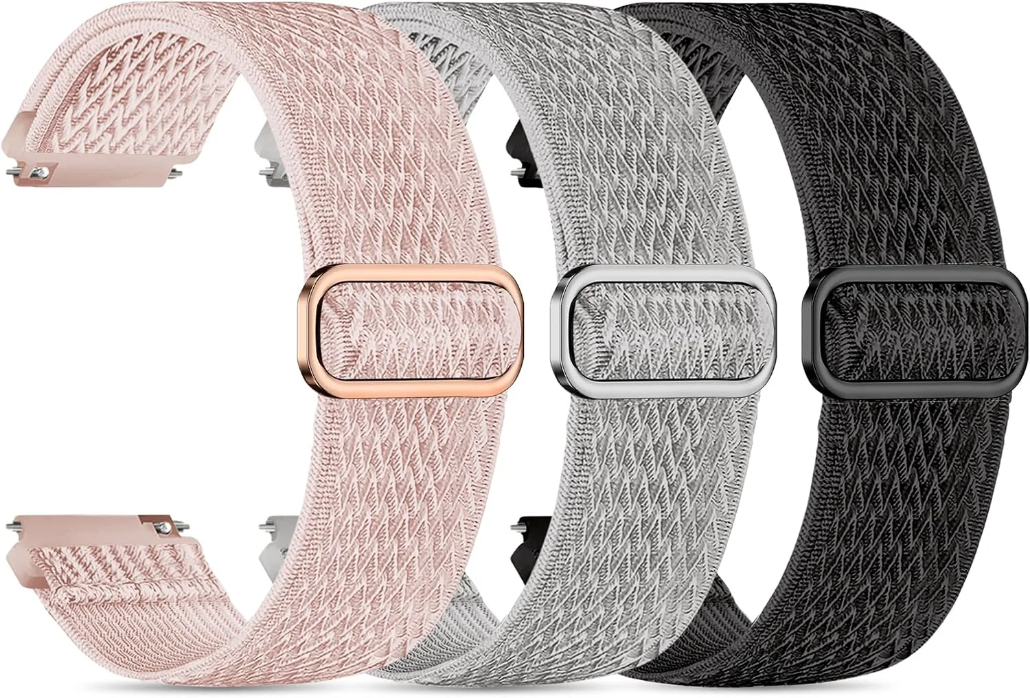 Correas para Smartwatch Tovimall 22mm Nylon Elástico Ajustable 3 Pack para QONBINK K62 L70 TG38 y otros