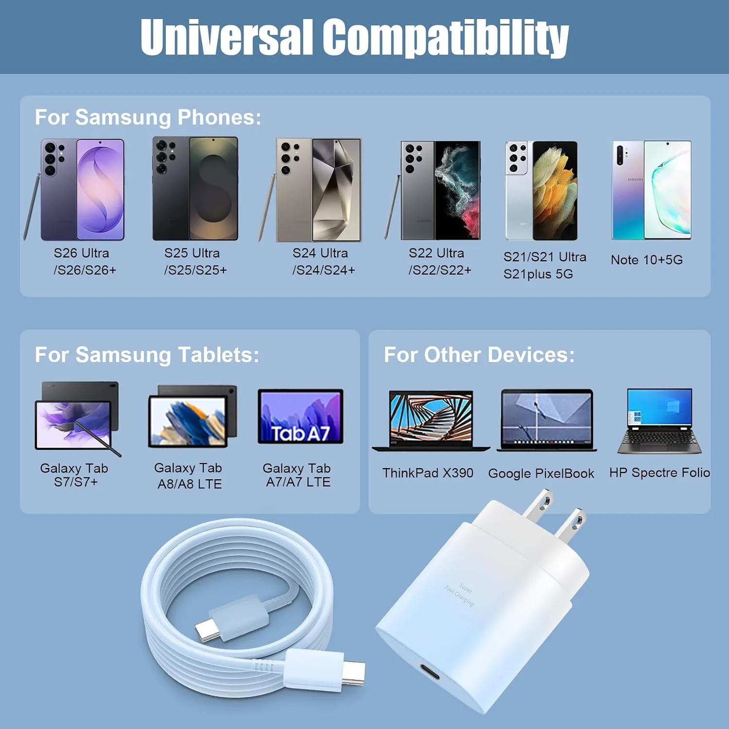 Super Fast Samsung Charger Type C 25W USB C Android Phone Charger Block