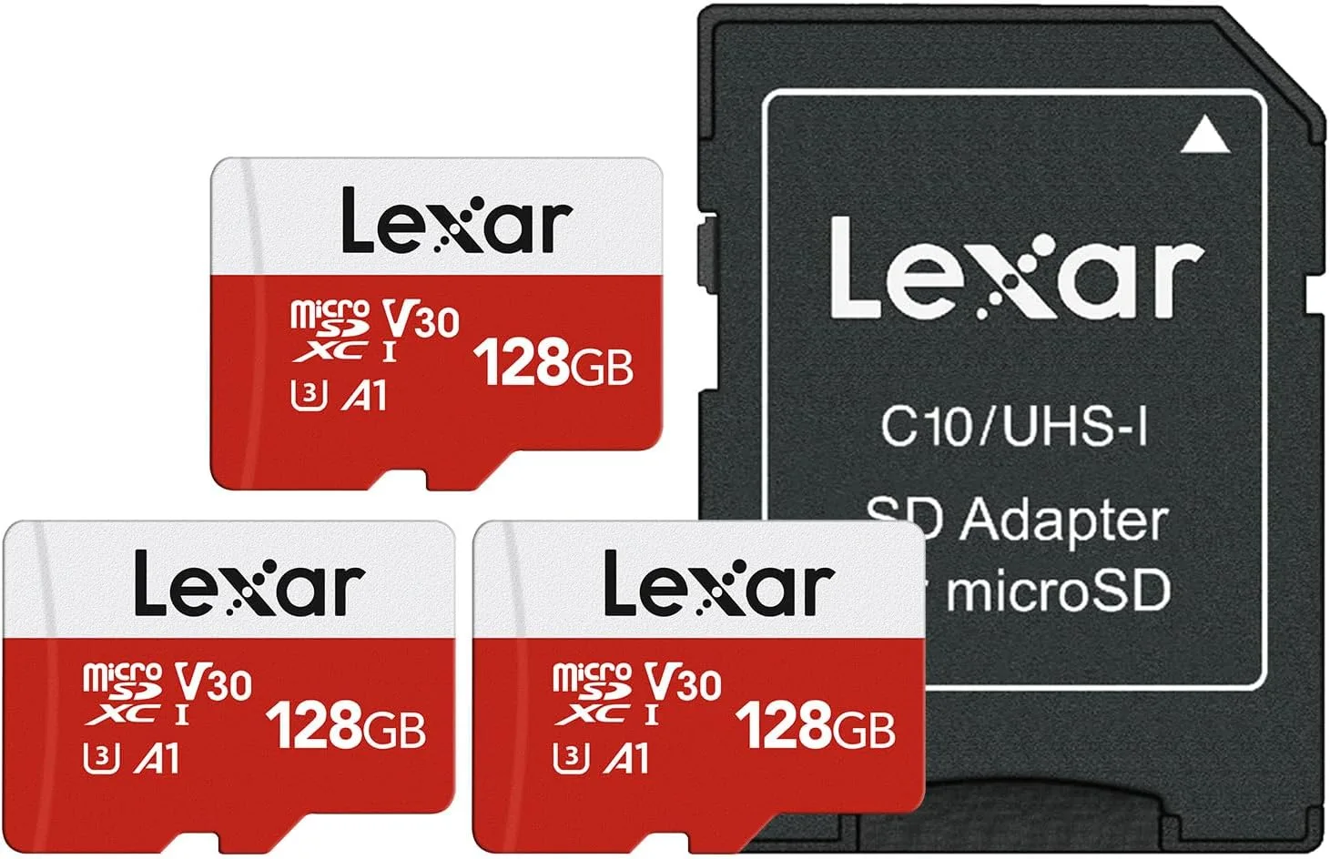 Lexar E-Series 128GB 3 PK Micro SD Card microSDXC UHS-I Flash Memory Card