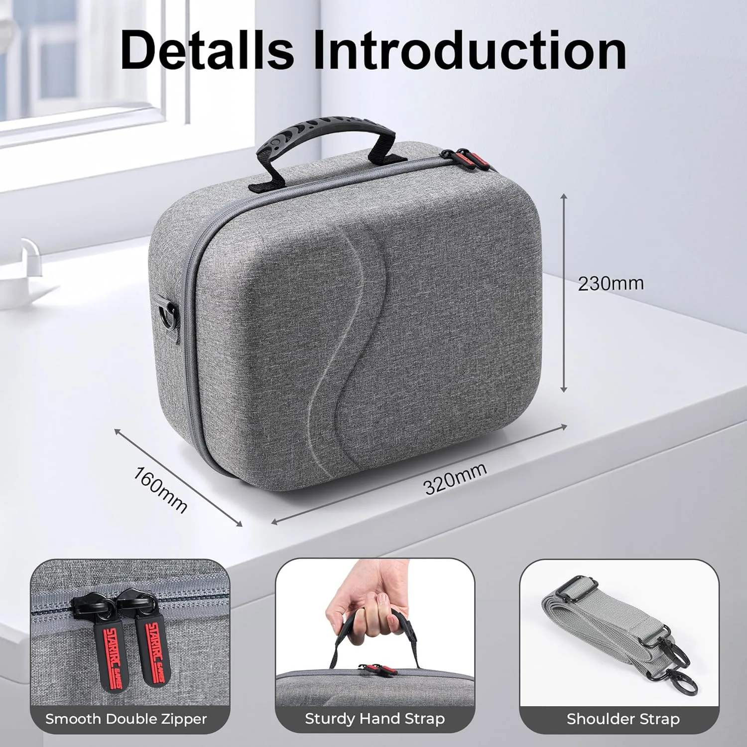 STARTRC GAMES Large Carrying Case for Meta Quest 3/Quest 3S, Hard Travel Case for BOBOVR S3 Pro/Kiwi Design Battery Head Strap and Other Accessories, Storage Case and Soft Lining for Quest 3S