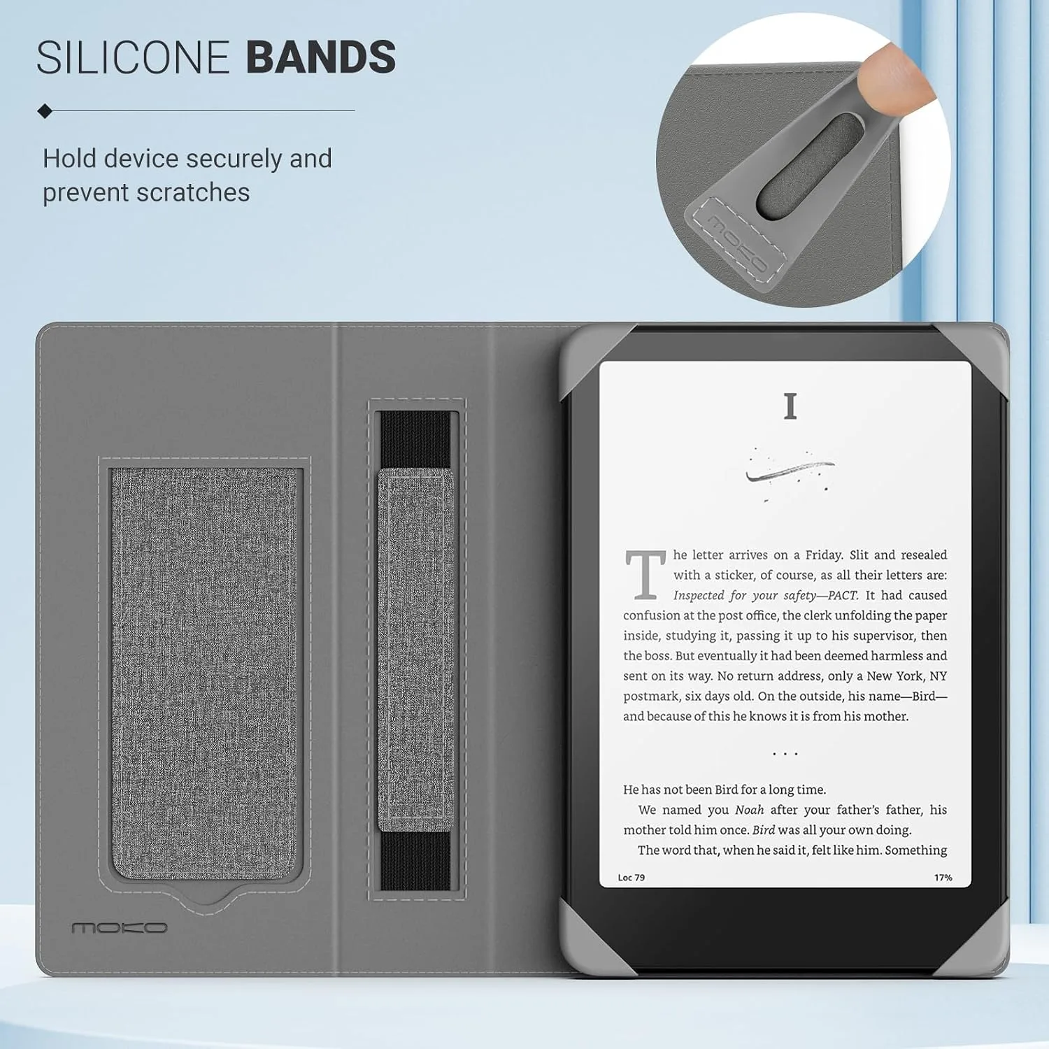 MoKo Universal Case for 6.8,7 Inch Paperwhite eReaders&Tablets,Gray/Black