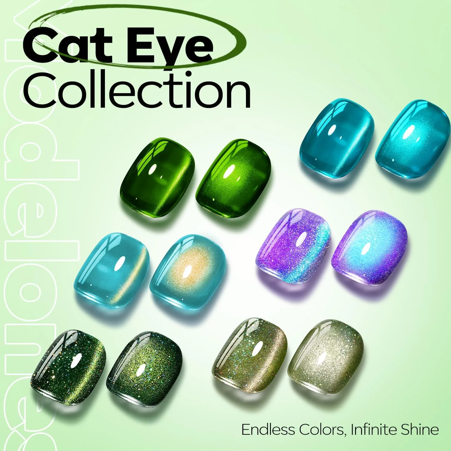 modelones Cat Eye Gel Nail Polish Green Gel Polish 15 ML