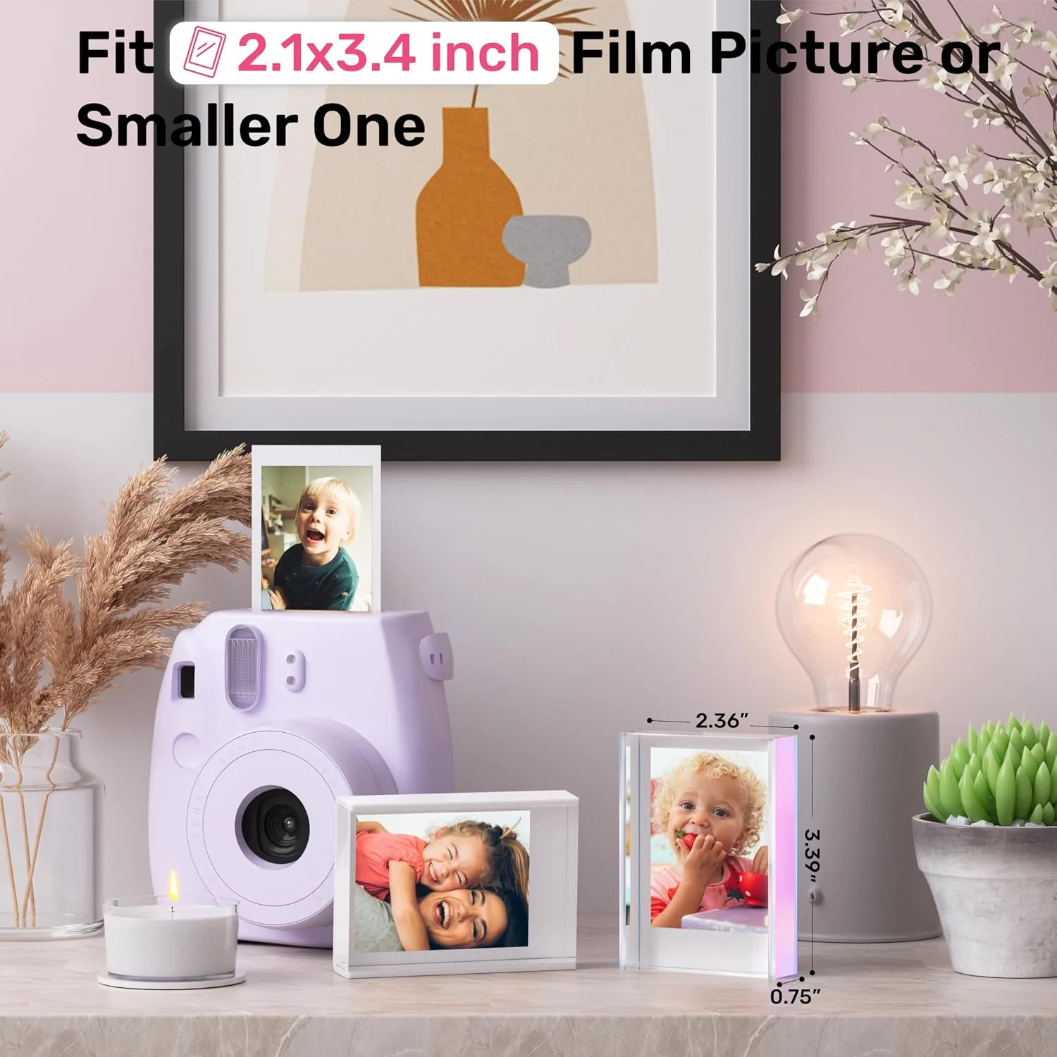 WINKINE Mini Polaroid Frame 2x3, Instax Picture Frames for Fujifilm Instax Mini 12/41/99 Camera Film, Tabletop Polaroid Frame for Photos, Small Picture Display Holder for Instant Photo