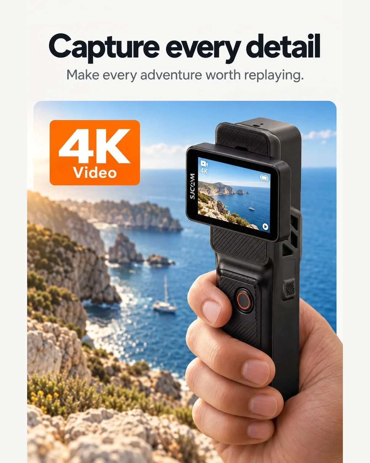 SJCAM C400 4K YouTube Vlogging Camera for Travel Content Creator Stream