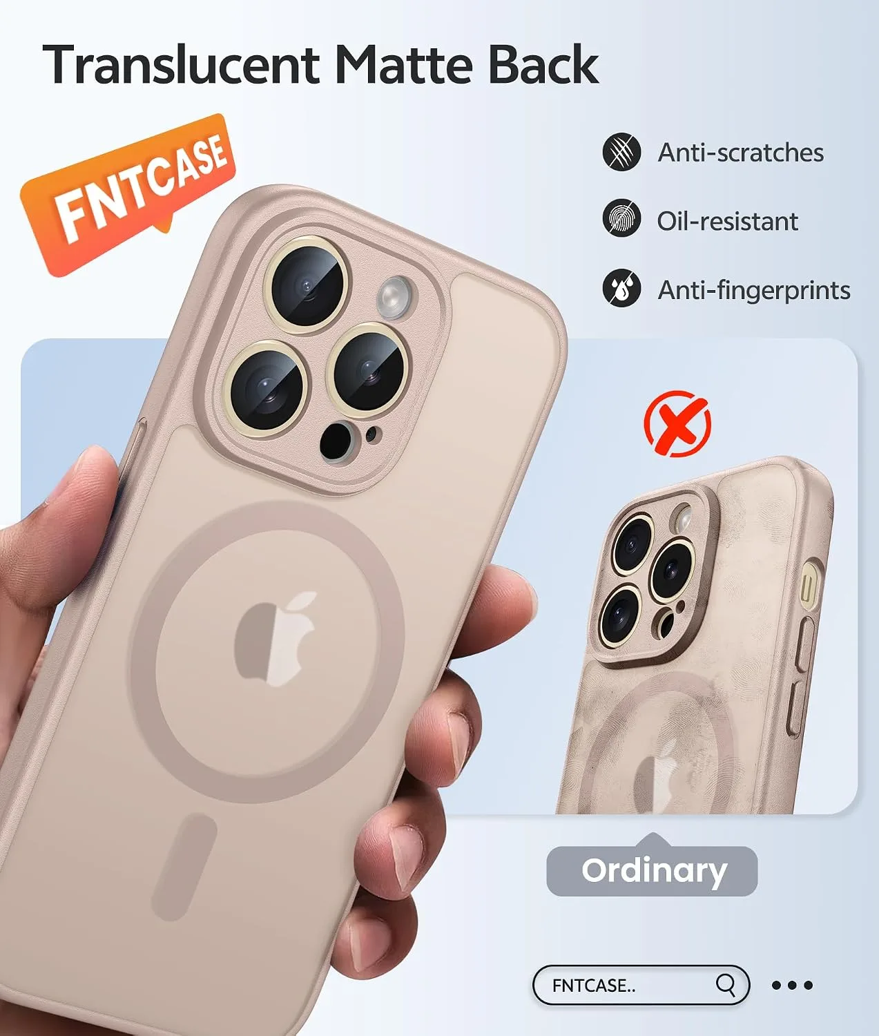 FNTCASE for iPhone 13 Pro Max Case, Fit for Magsafe, Desert Gold