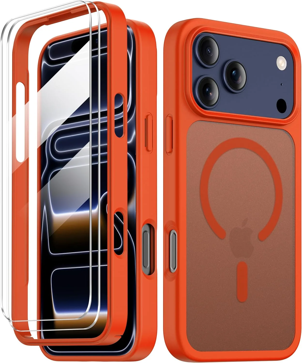 Funda para iPhone Coolqo Magnetic iPhone 18/17 Pro Naranja Translúcida Mate