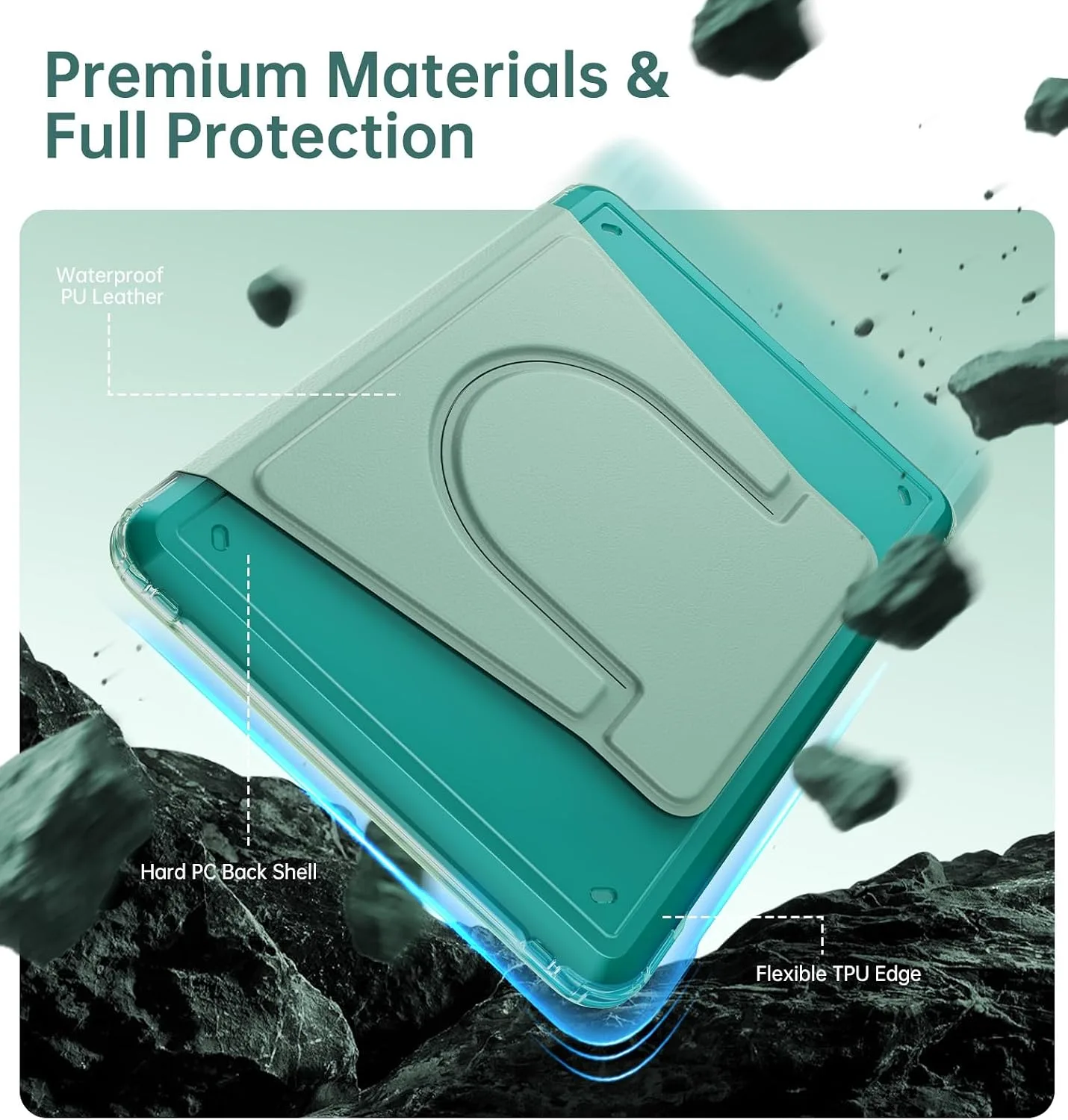 MoKo Rotating Case for 7" Kindle Paperwhite 12th Gen/Colorsoft, Agave Green