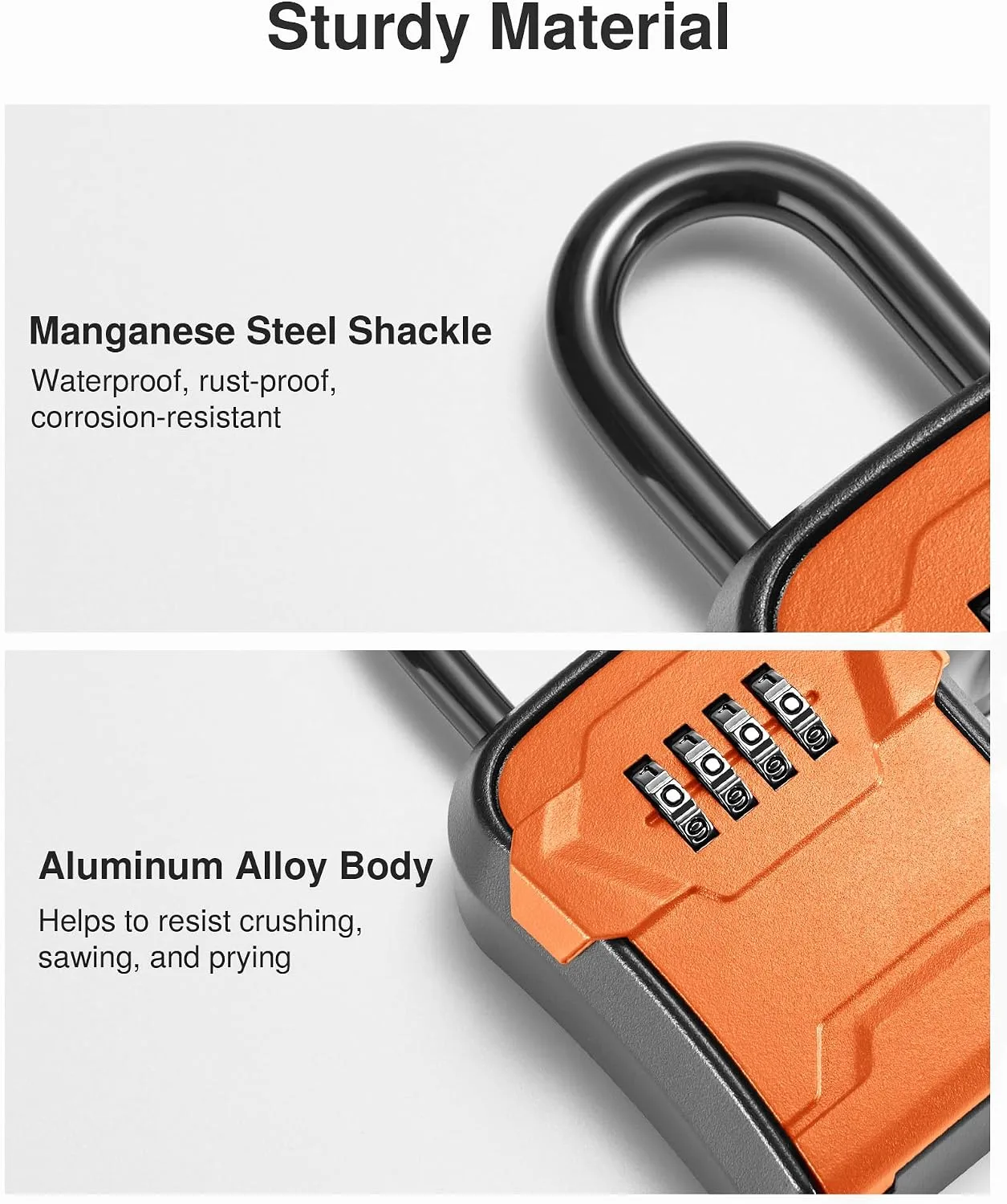Puroma Key Lock Box for House Keys Combination Lockbox with Code, 1 Orange