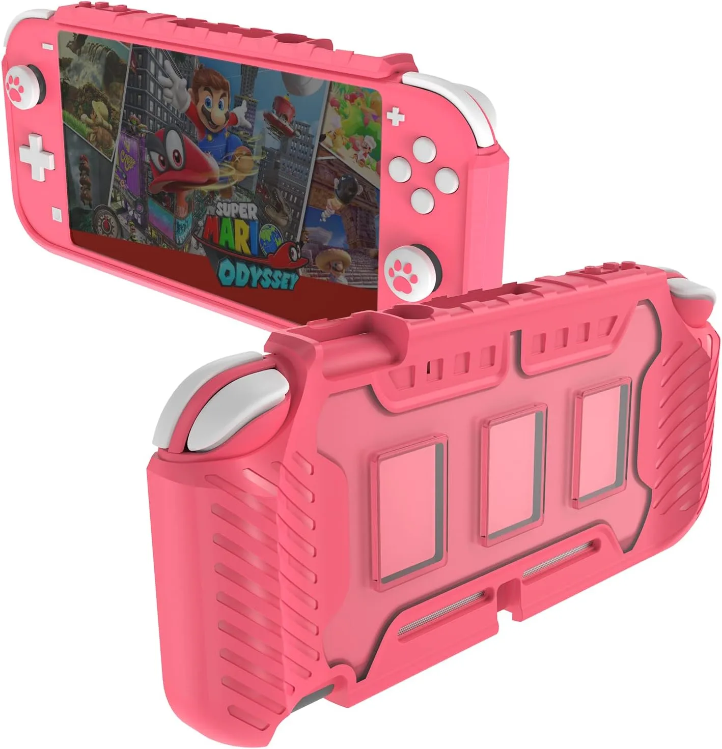 Funda protectora Kiwihome para Switch Lite 2019 con grips para joystick color rosa