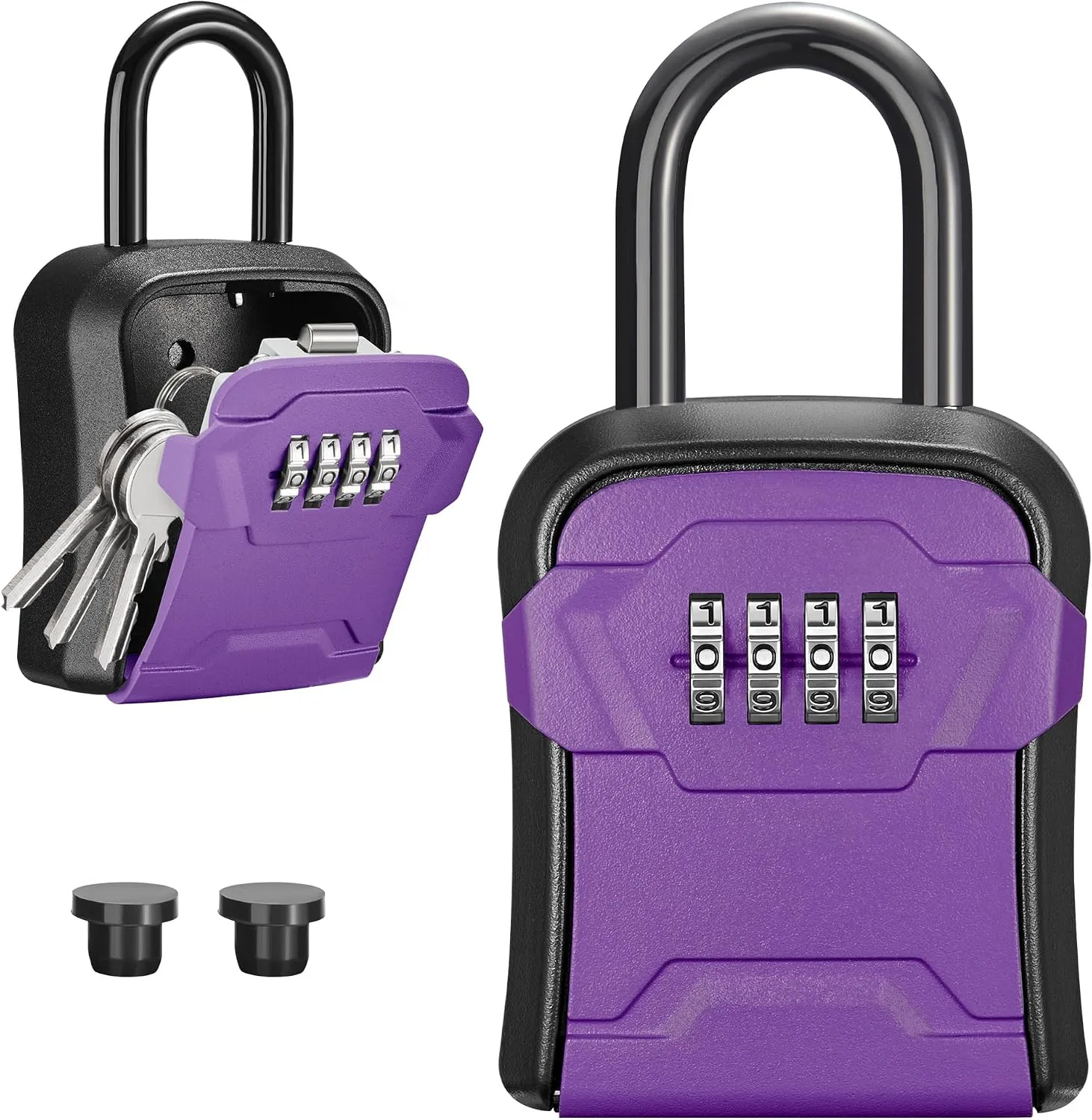 Puroma Key Lock Box for House Keys Combination Lockbox with Code, 1 Purple
