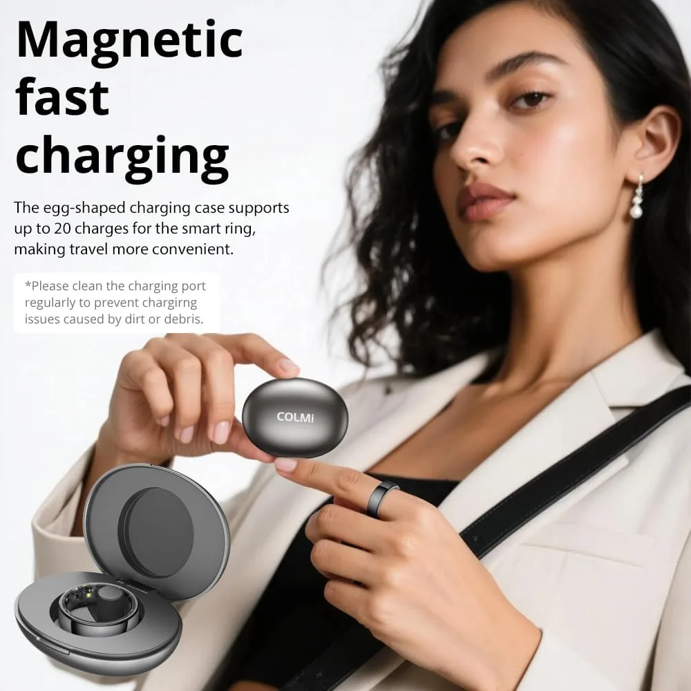 COLMI Ring 2 Pro Titanium Smart Ring, AI Health, Sleep & Fitness Ring.