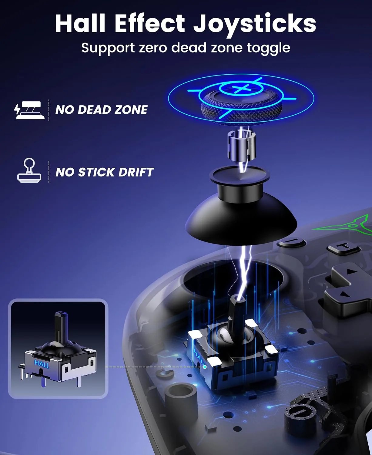 Switch 2 Pro Controller, 1000mAh Battery, Wireless Bluetooth Controller with Hall Effect Joysticks & Triggers, for Switch2/Switch/Switch OLED/Switch Lite, with 7 Light Modes/Paddle/Turbo/Motion/Charging Dock