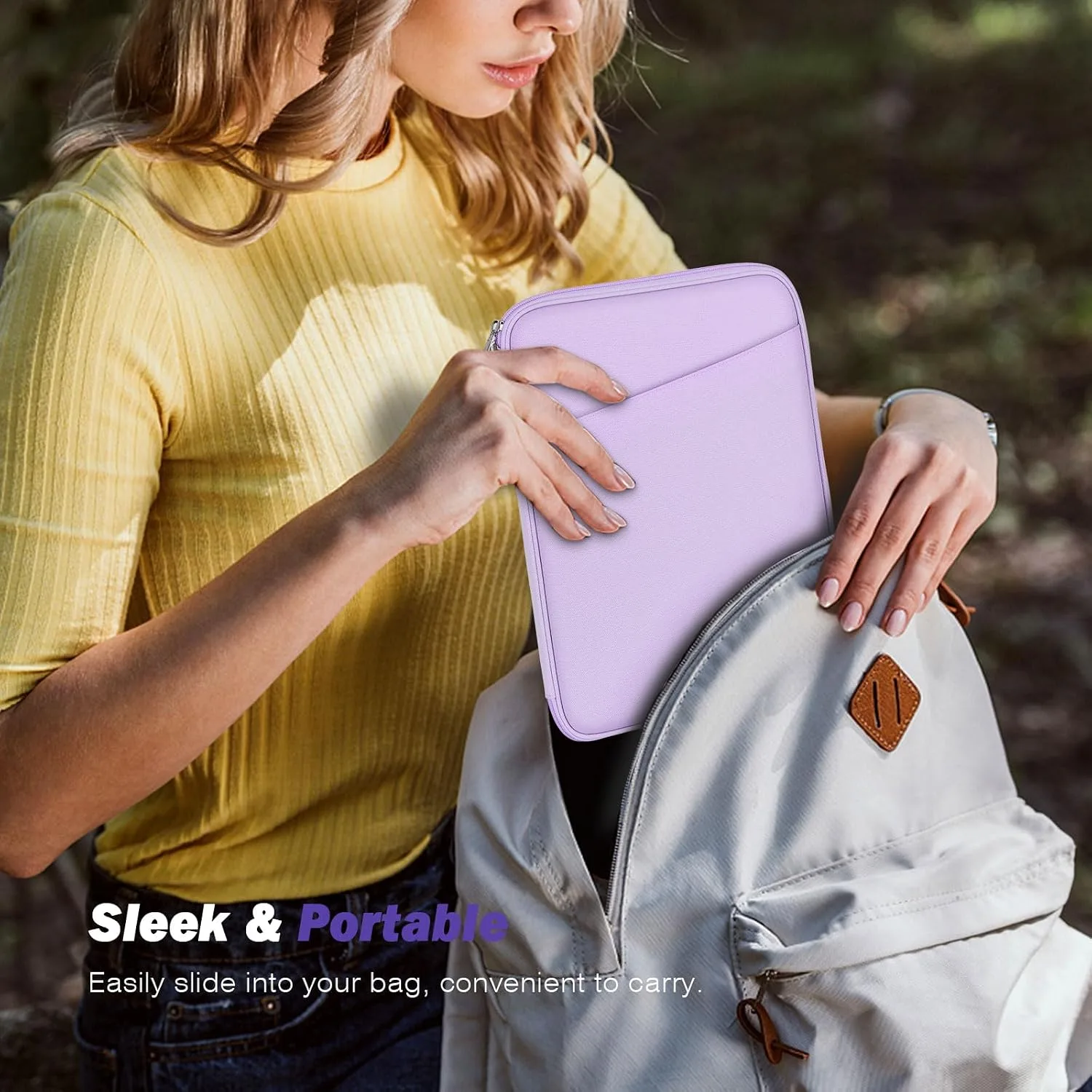 MoKo 6-7" eReader Sleeve Bag for 7" ereader Colorsoft Signature Edition, All-New 6" ereader 11th Gen 2022/10th Gen 2019/8th Gen 2016, 6.8" ereader Paperwhite 11th/10th Gen 2021/2018, Lilac