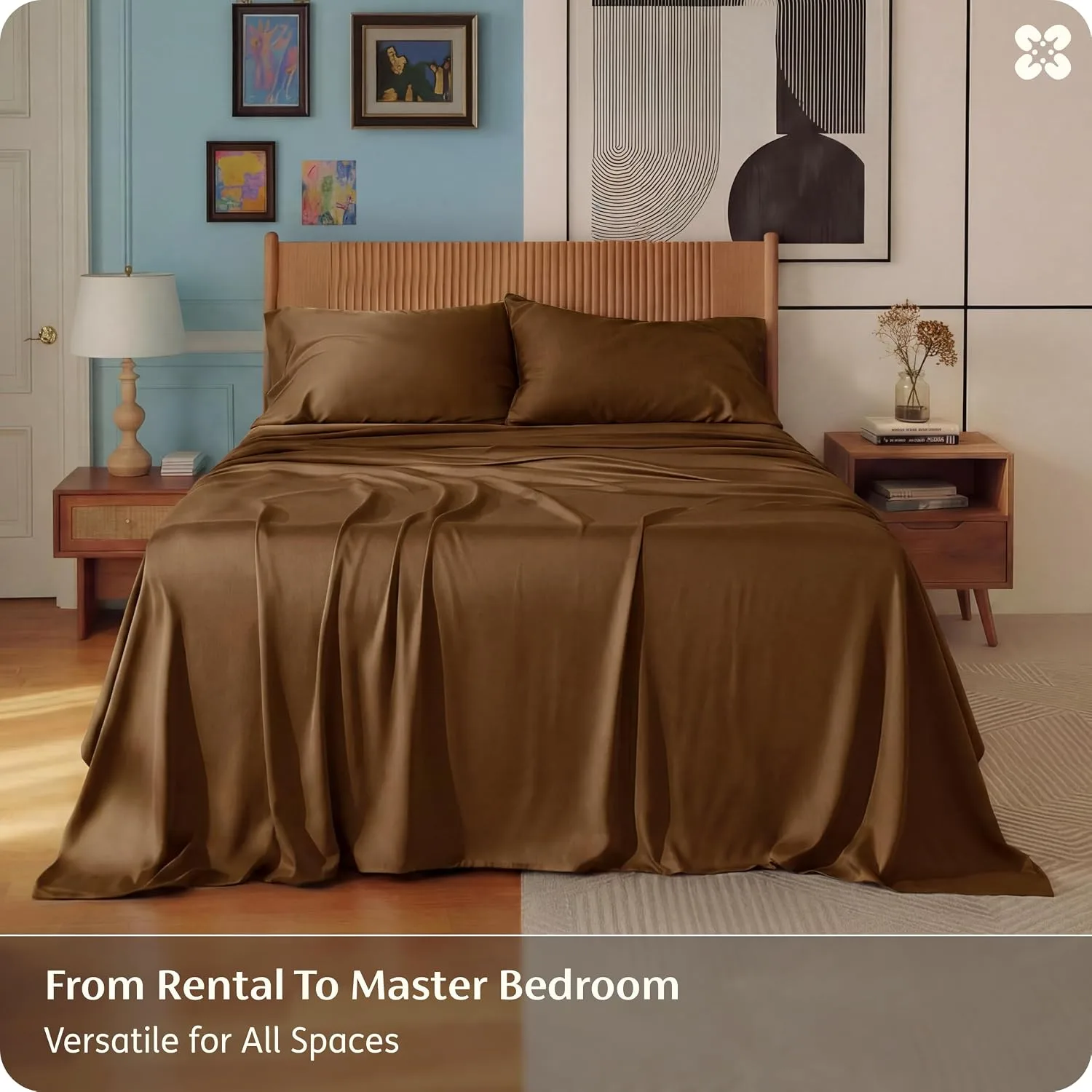 Bedsure PureWoven 100% Rayon Derived from Bamboo, Full Size Sheets, 4 PCS