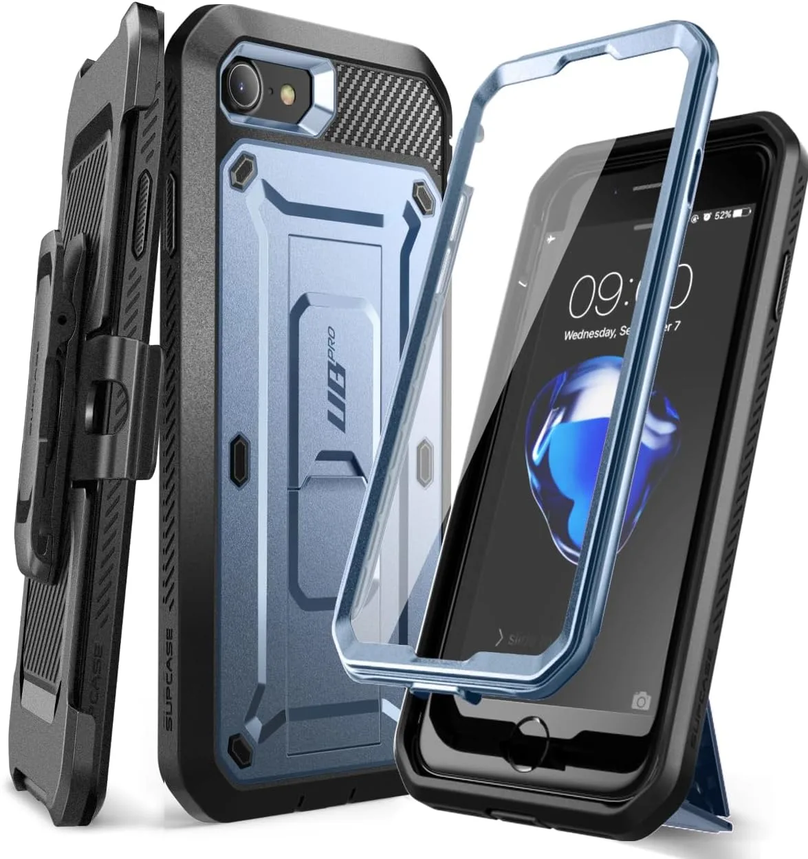 SUPCASE for iPhone SE 3rd / SE 2nd /7/8 Case with Screen Protector,Cerulean