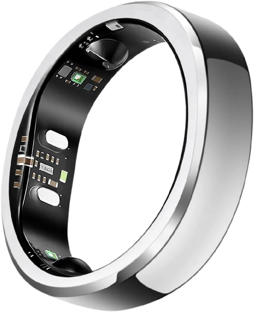 RingConn Gen 3 Smart Ring - Vascular Trends(Size 8, Future Silver)