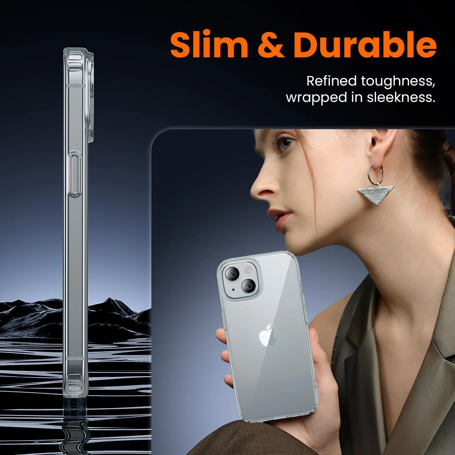 toushion 3 in 1 for iPhone 15 Plus Case Transparent