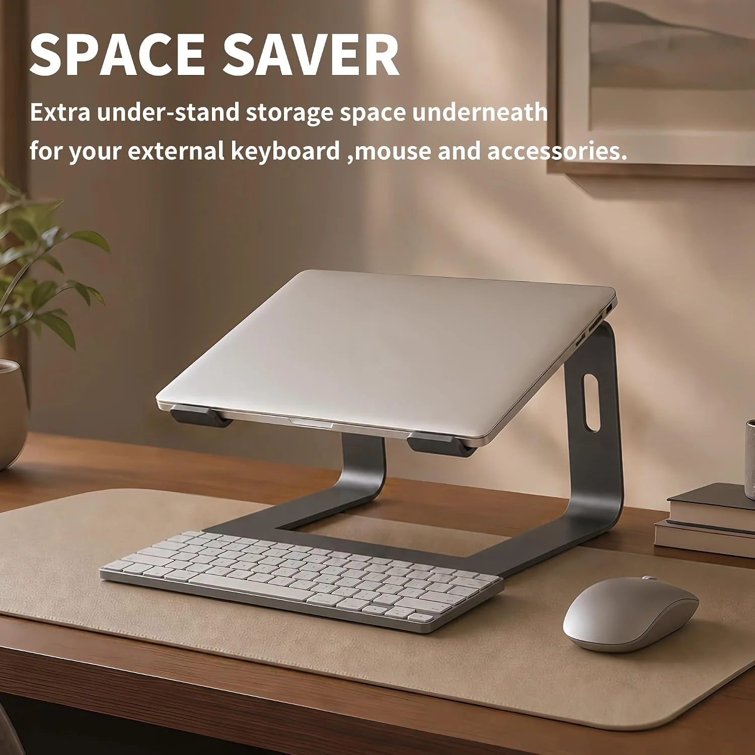 Orionstar Ergonomic Laptop Stand, Aluminum Riser, 10-15.6", Grey