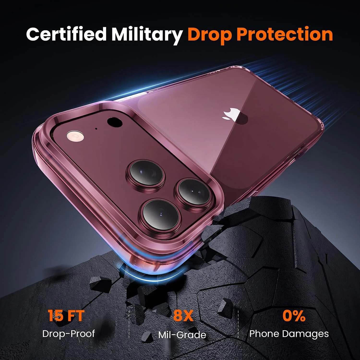 toushion 3 in 1 for iPhone 18 Pro Max Case Transparent