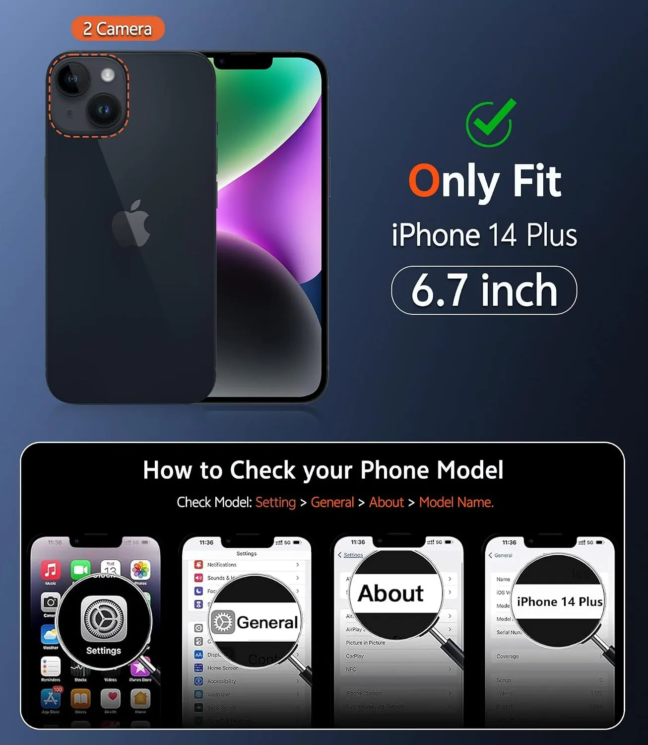 FNTCASE for iPhone 14 Plus Case Compatible with Magsafe Matte Phonecase
