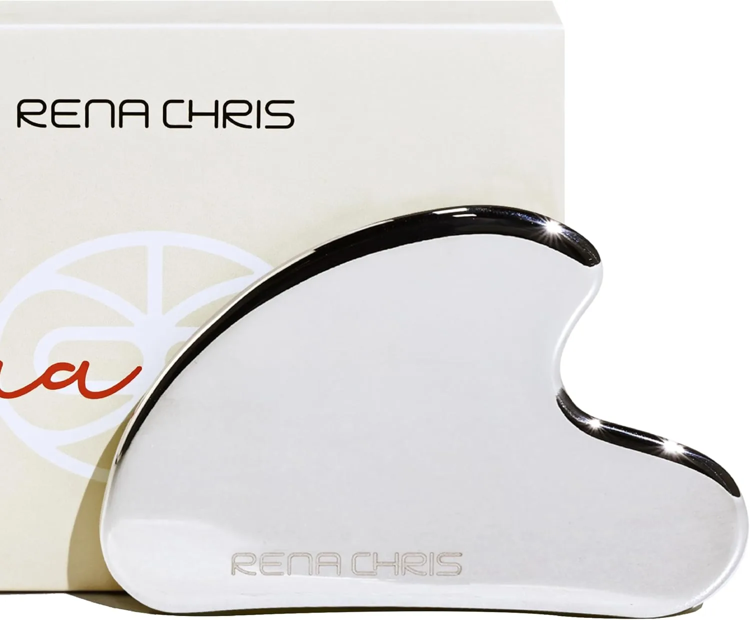 Rena Chris Gua Sha Facial Tools: Rose Quartz Guasha Tool for Face, Facial Massager (Pink)
