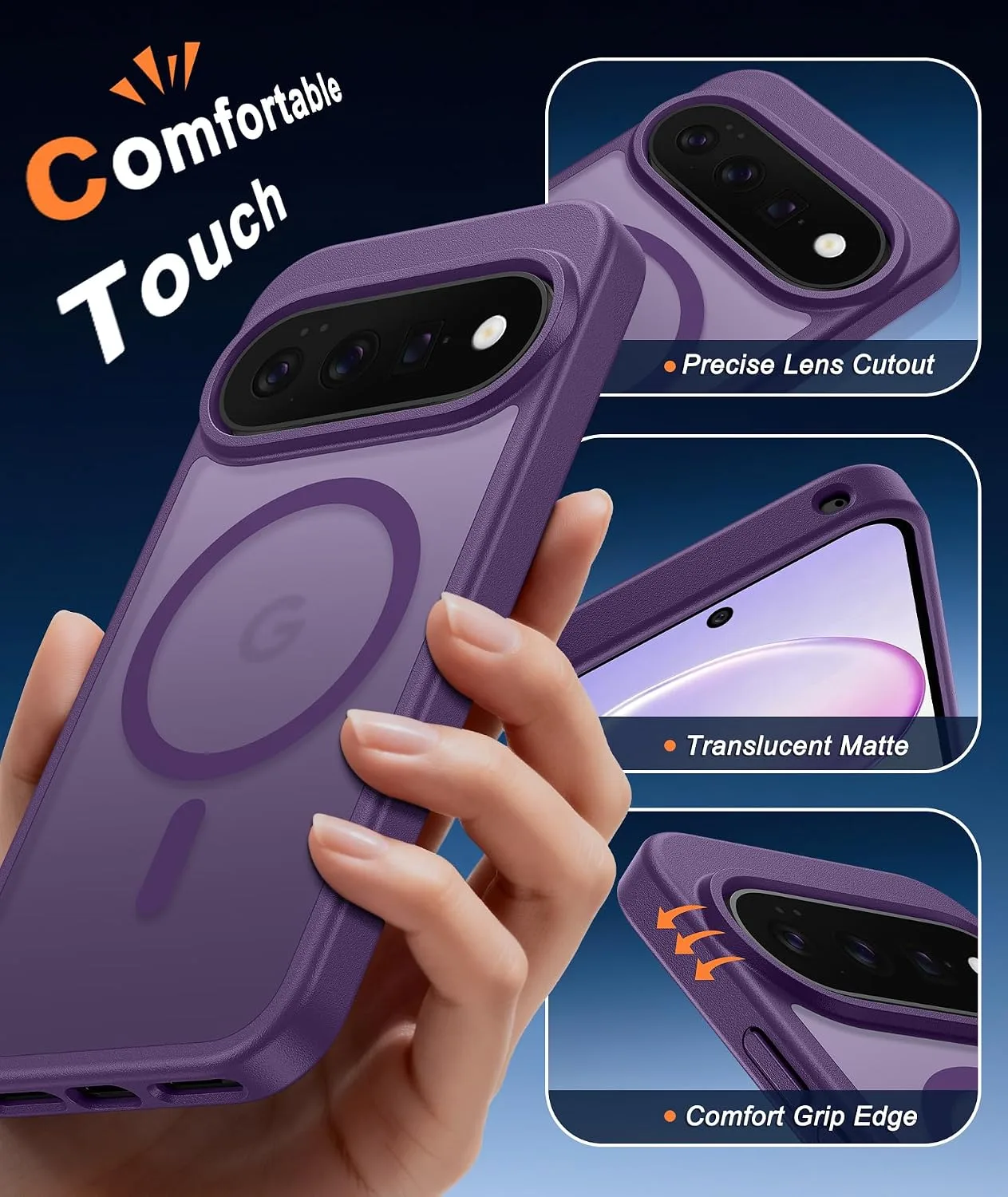 FNTCASE for Google Pixel 11 Pro XL Case Fit for MagSafe Purple