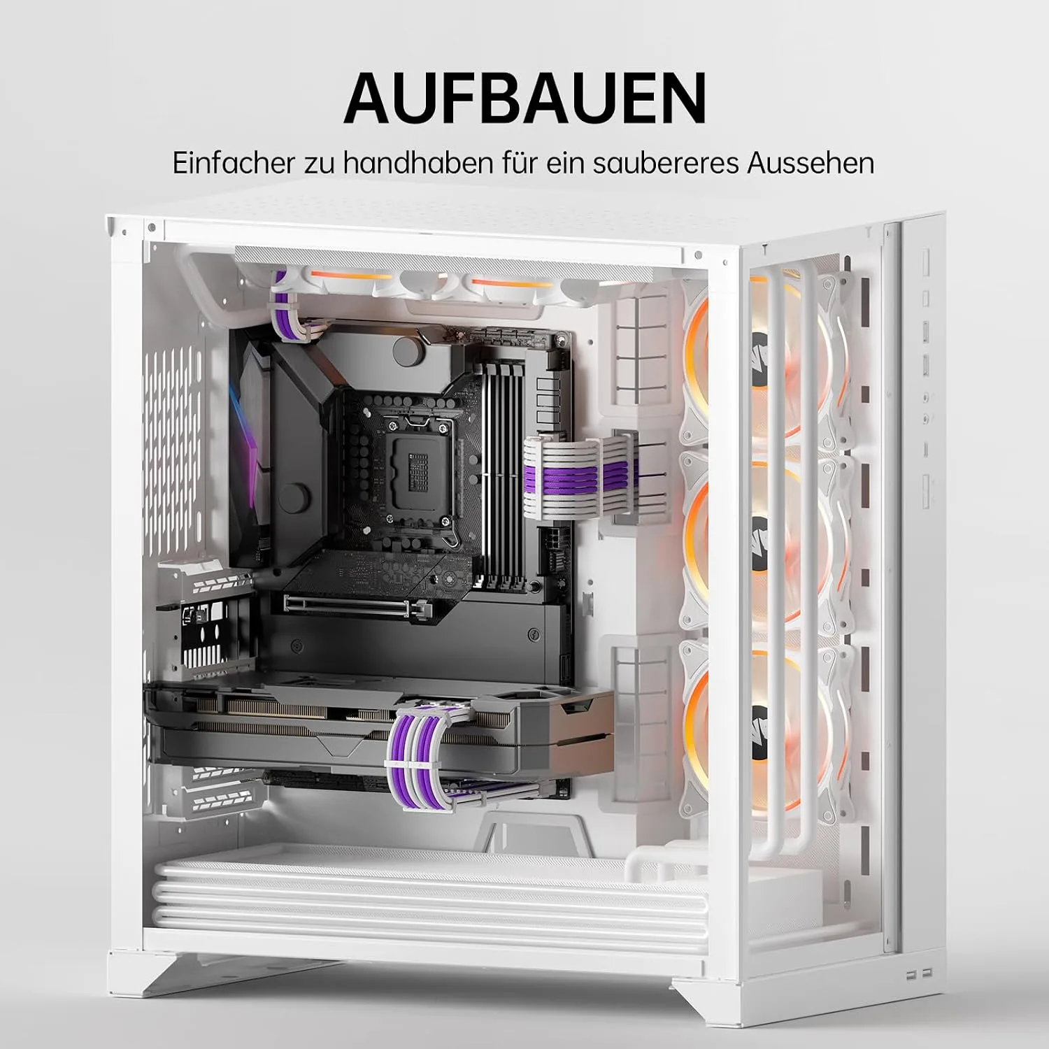 AsiaHorse Upgraded 16AWG PSU Cable Extension Sleeved Custom Mod GPU PC Power Supply Soft Braided Cables with Two Color Comb Kit 24P/8P to 6+2P/8P to 4+4P 30CM